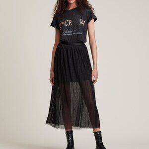 All Saints Dina Plisse Skirt/Black [US4]